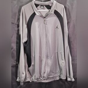 Nike Air Jordan Track Jacket Mens Size 2XL  Anthracite Grey Black Full Zip Will